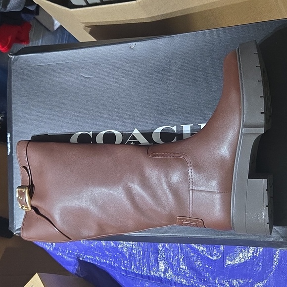 COACH Women Coach Lilli Leather Boot Walnut 